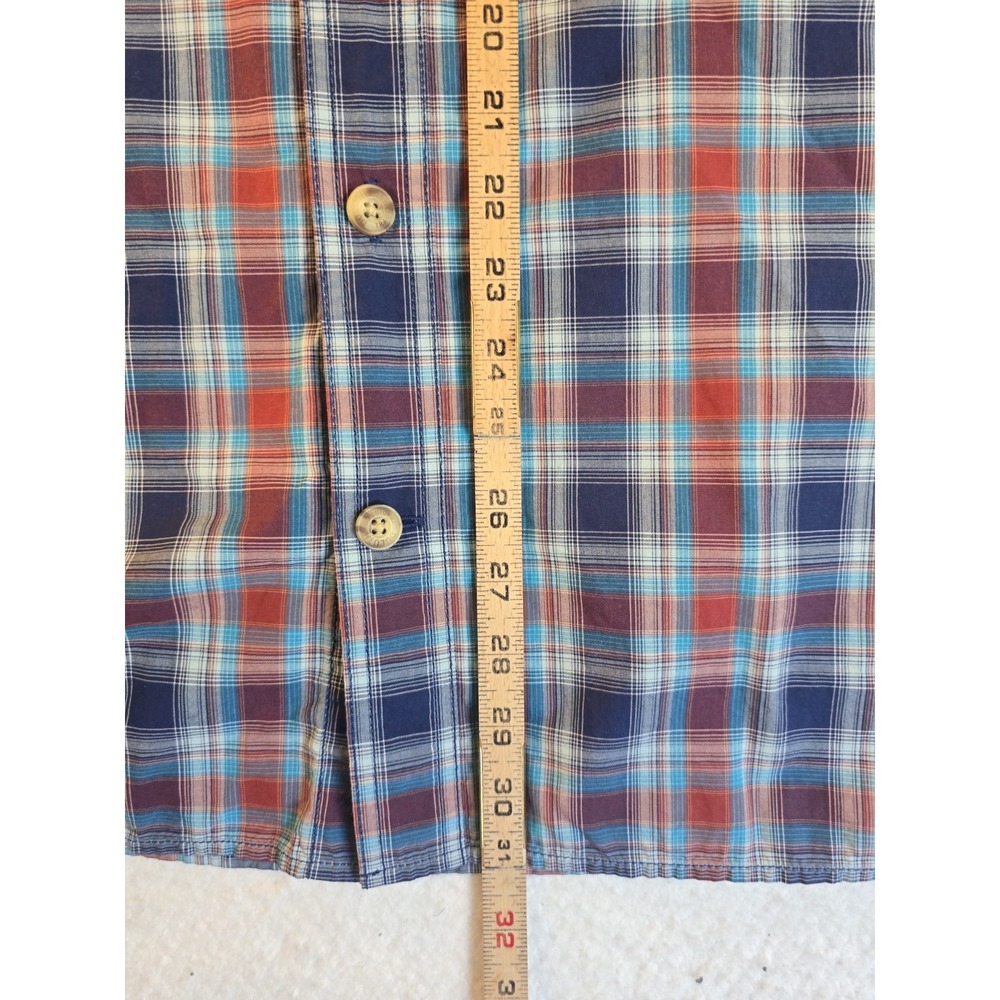 Duluth Trading Relaxed Fit Men's 3XL Plaid Short Sleeve Bugand Tall - Picture 7 of 9